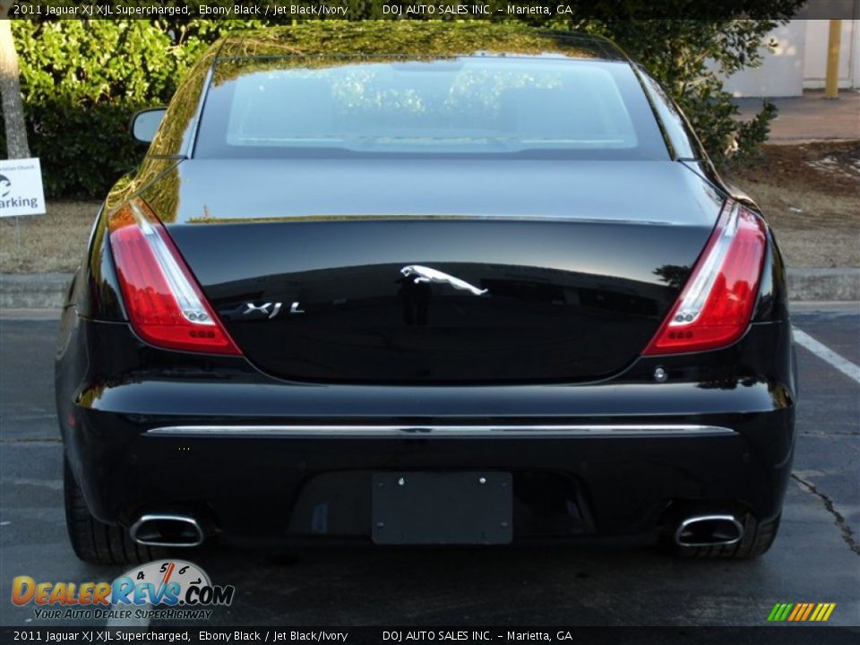 2011 Jaguar XJ XJL Supercharged Ebony Black / Jet Black/Ivory Photo #15