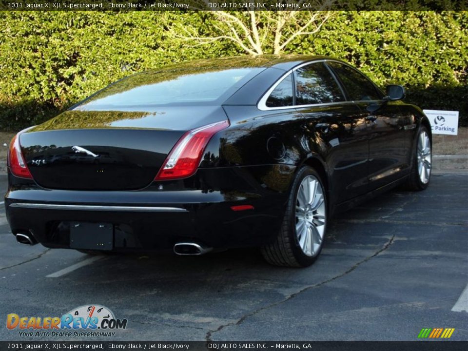 2011 Jaguar XJ XJL Supercharged Ebony Black / Jet Black/Ivory Photo #16