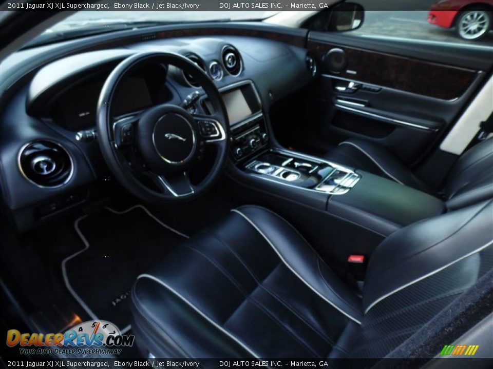 2011 Jaguar XJ XJL Supercharged Ebony Black / Jet Black/Ivory Photo #20