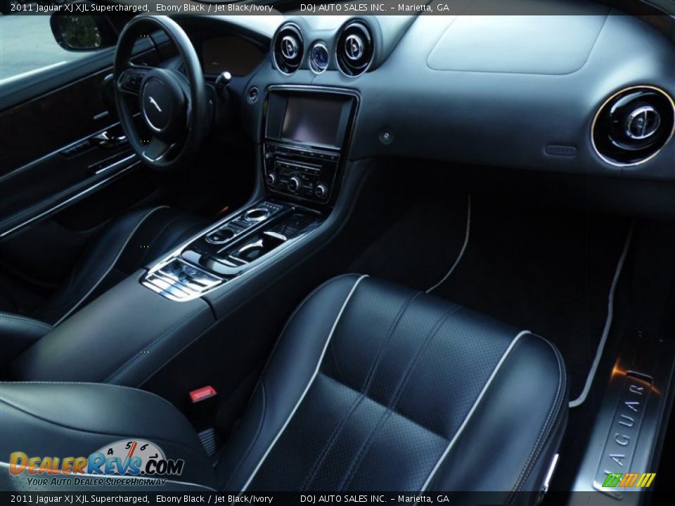 2011 Jaguar XJ XJL Supercharged Ebony Black / Jet Black/Ivory Photo #21