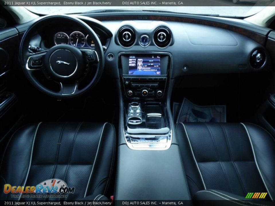 2011 Jaguar XJ XJL Supercharged Ebony Black / Jet Black/Ivory Photo #22
