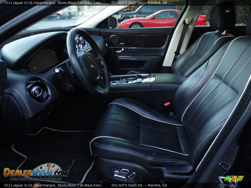 2011 Jaguar XJ XJL Supercharged Ebony Black / Jet Black/Ivory Photo #23