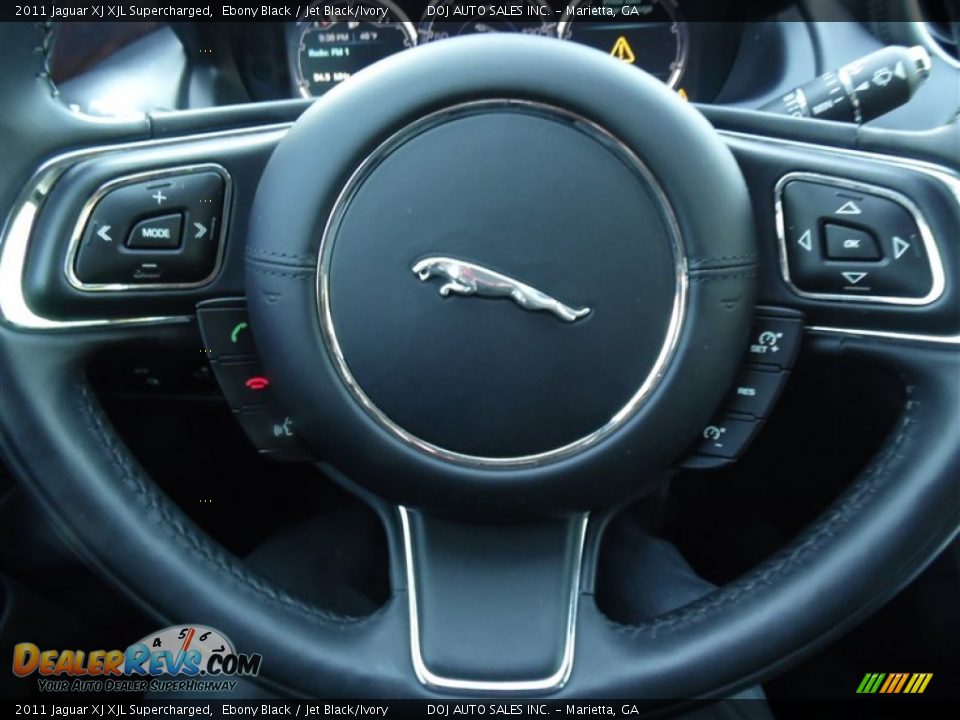 2011 Jaguar XJ XJL Supercharged Ebony Black / Jet Black/Ivory Photo #26