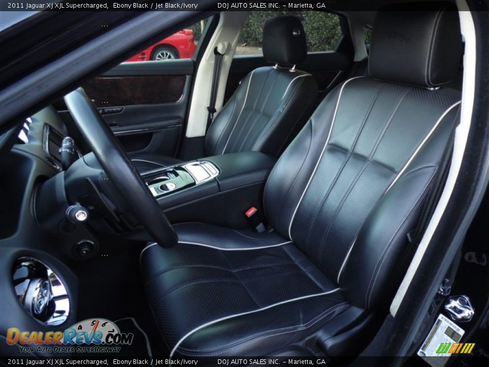 2011 Jaguar XJ XJL Supercharged Ebony Black / Jet Black/Ivory Photo #28