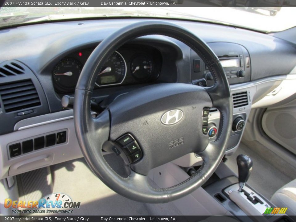 2007 Hyundai Sonata GLS Ebony Black / Gray Photo #14
