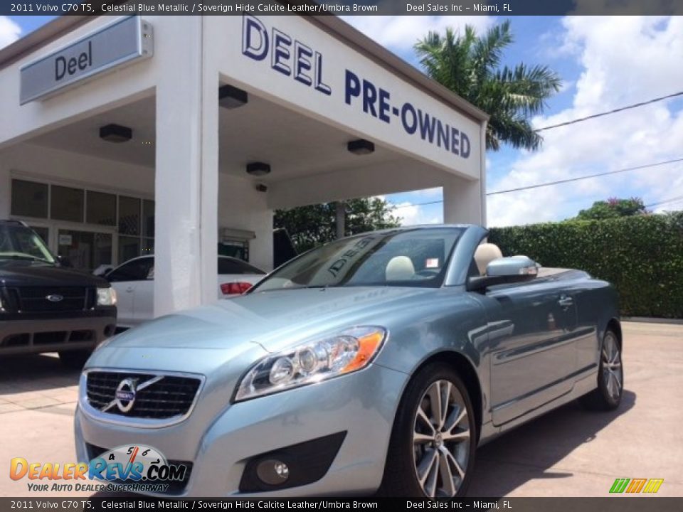 2011 Volvo C70 T5 Celestial Blue Metallic / Soverign Hide Calcite Leather/Umbra Brown Photo #1