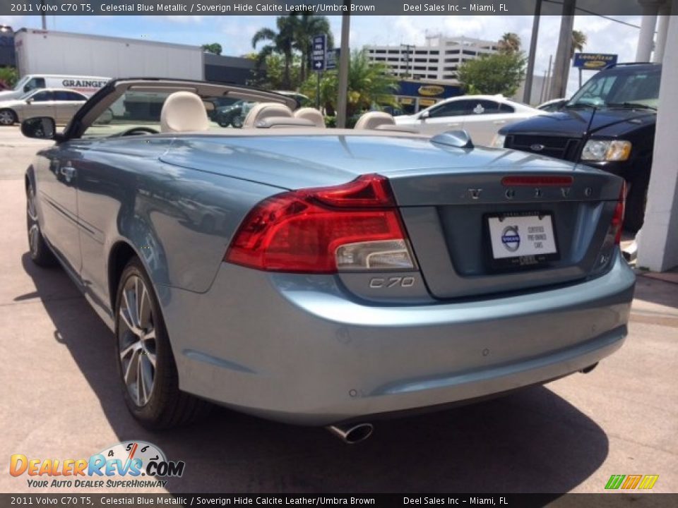 2011 Volvo C70 T5 Celestial Blue Metallic / Soverign Hide Calcite Leather/Umbra Brown Photo #3