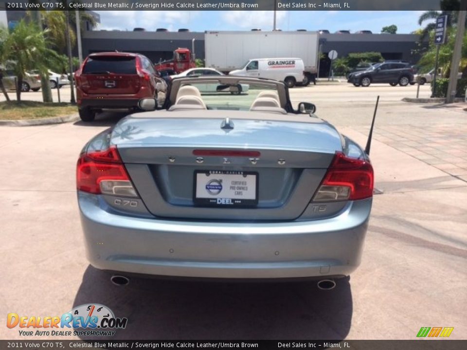 2011 Volvo C70 T5 Celestial Blue Metallic / Soverign Hide Calcite Leather/Umbra Brown Photo #4