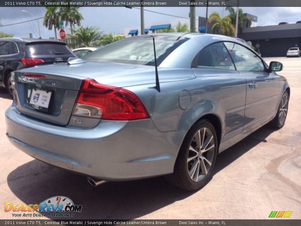 2011 Volvo C70 T5 Celestial Blue Metallic / Soverign Hide Calcite Leather/Umbra Brown Photo #5