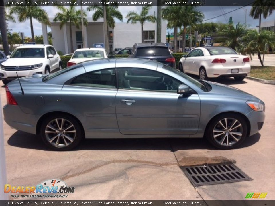 2011 Volvo C70 T5 Celestial Blue Metallic / Soverign Hide Calcite Leather/Umbra Brown Photo #6