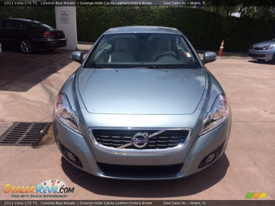 2011 Volvo C70 T5 Celestial Blue Metallic / Soverign Hide Calcite Leather/Umbra Brown Photo #8