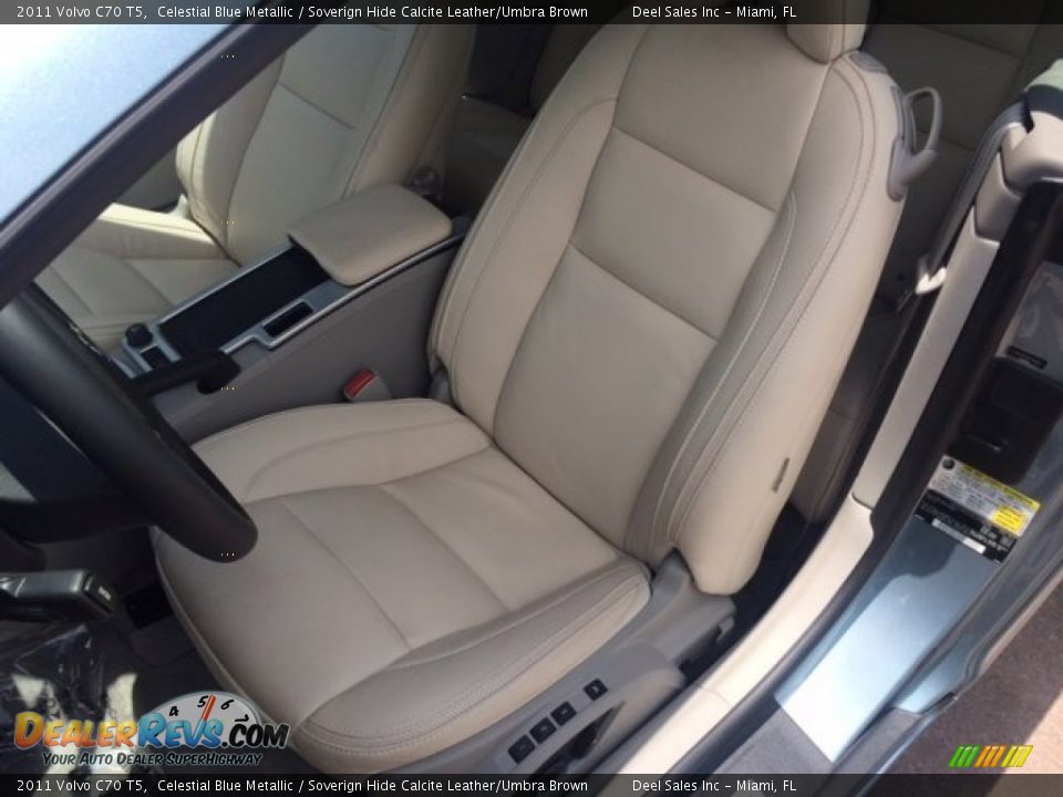 2011 Volvo C70 T5 Celestial Blue Metallic / Soverign Hide Calcite Leather/Umbra Brown Photo #10
