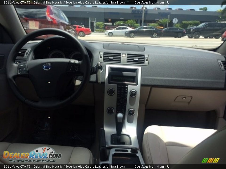 2011 Volvo C70 T5 Celestial Blue Metallic / Soverign Hide Calcite Leather/Umbra Brown Photo #13
