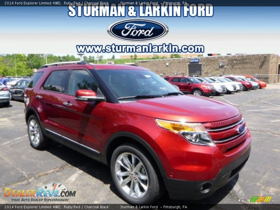 2014 Ford Explorer Limited 4WD Ruby Red / Charcoal Black Photo #1