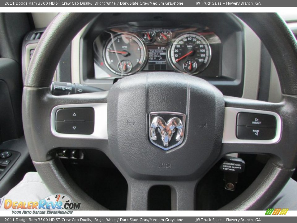 2011 Dodge Ram 3500 HD ST Crew Cab Dually Bright White / Dark Slate Gray/Medium Graystone Photo #34