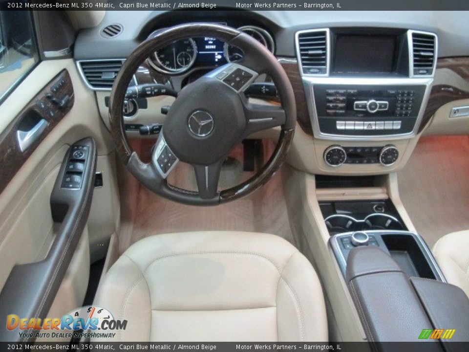 2012 Mercedes-Benz ML 350 4Matic Capri Blue Metallic / Almond Beige Photo #25