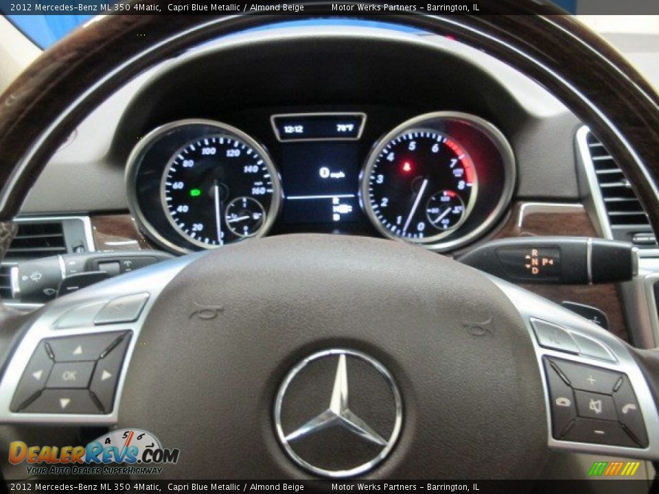 2012 Mercedes-Benz ML 350 4Matic Capri Blue Metallic / Almond Beige Photo #36
