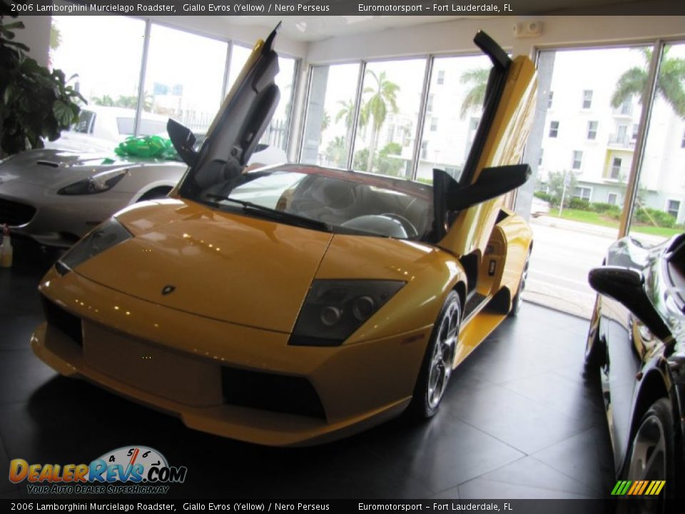 2006 Lamborghini Murcielago Roadster Giallo Evros (Yellow) / Nero Perseus Photo #1
