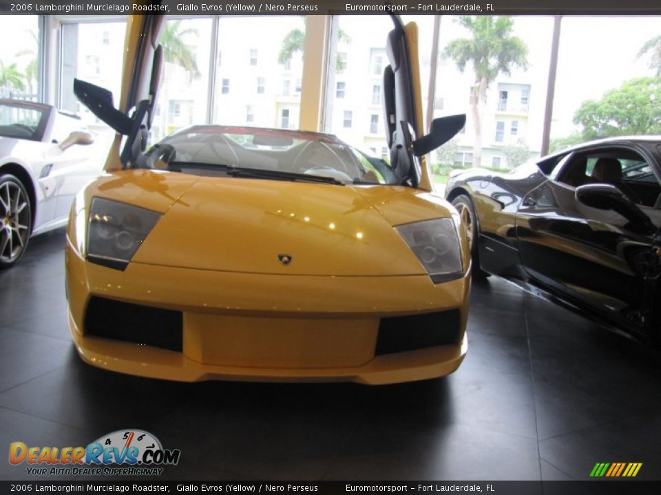2006 Lamborghini Murcielago Roadster Giallo Evros (Yellow) / Nero Perseus Photo #2