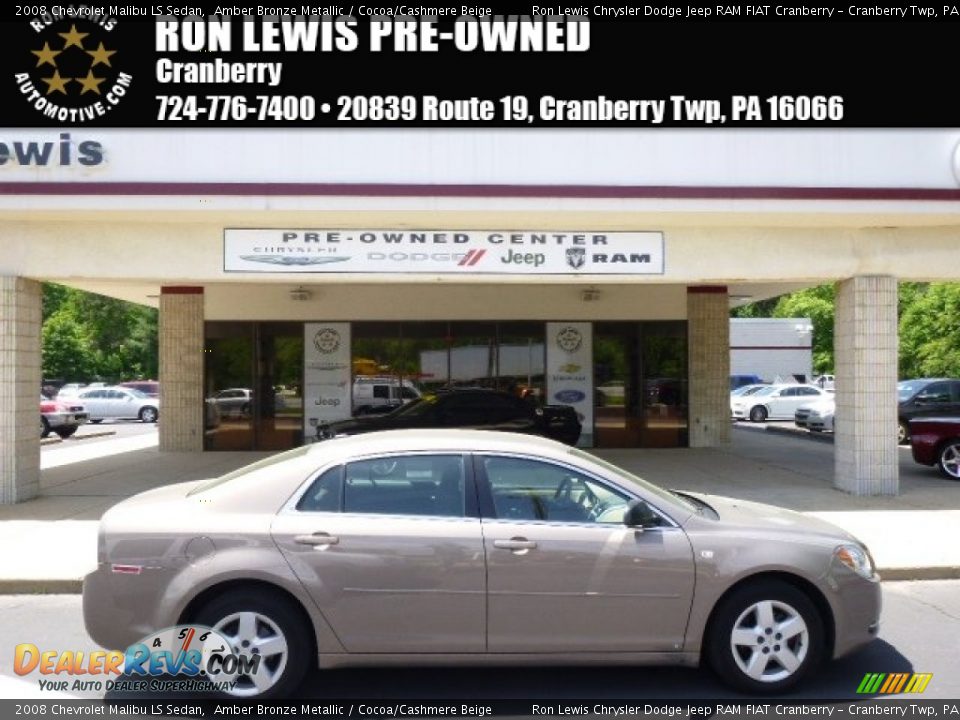 2008 Chevrolet Malibu LS Sedan Amber Bronze Metallic / Cocoa/Cashmere Beige Photo #1