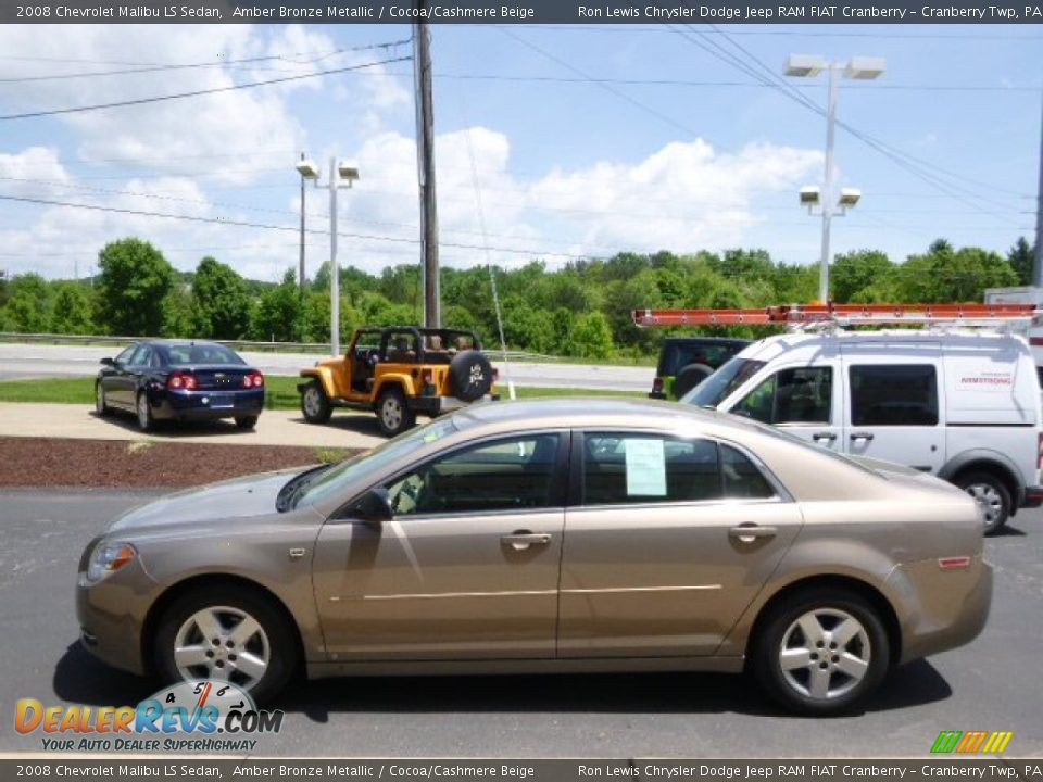 2008 Chevrolet Malibu LS Sedan Amber Bronze Metallic / Cocoa/Cashmere Beige Photo #5