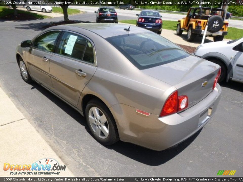 2008 Chevrolet Malibu LS Sedan Amber Bronze Metallic / Cocoa/Cashmere Beige Photo #6