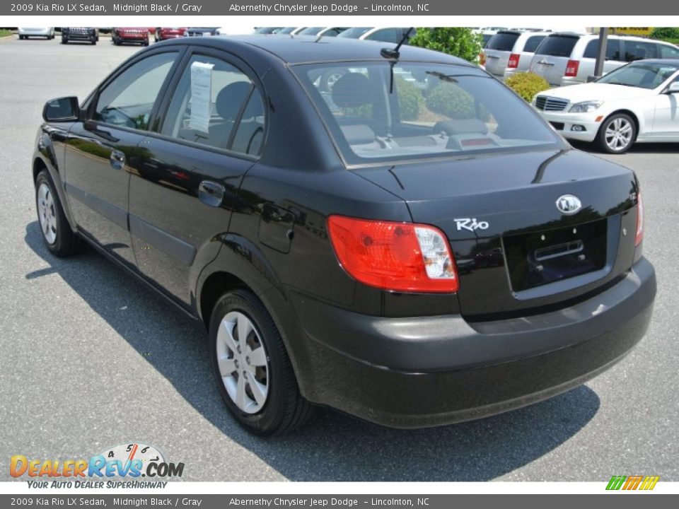 2009 Kia Rio LX Sedan Midnight Black / Gray Photo #4