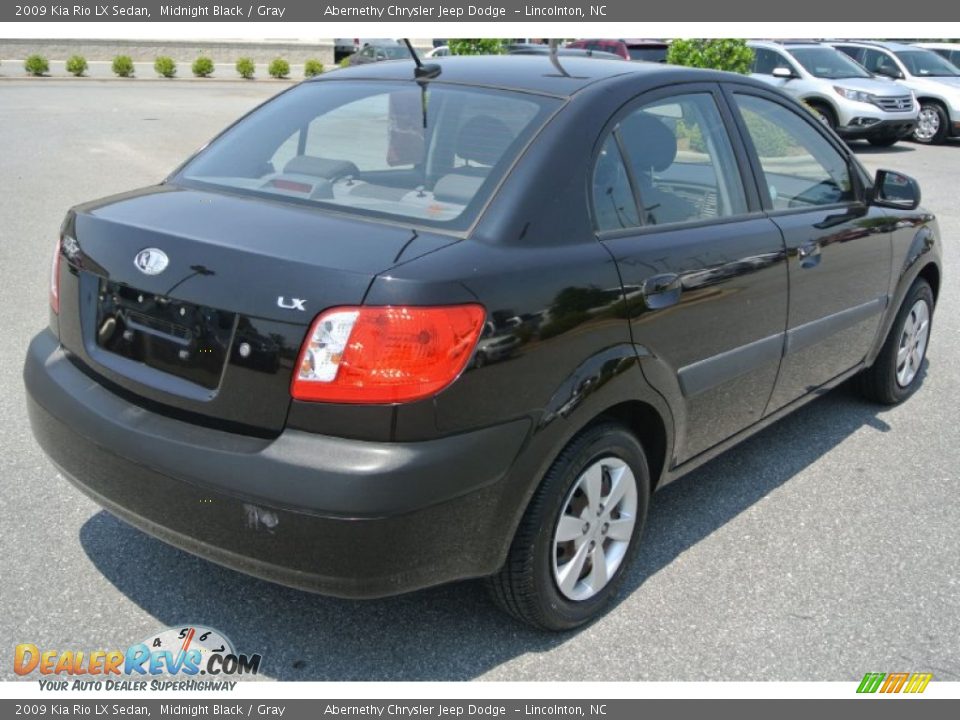 2009 Kia Rio LX Sedan Midnight Black / Gray Photo #5