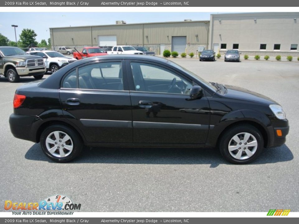 2009 Kia Rio LX Sedan Midnight Black / Gray Photo #6