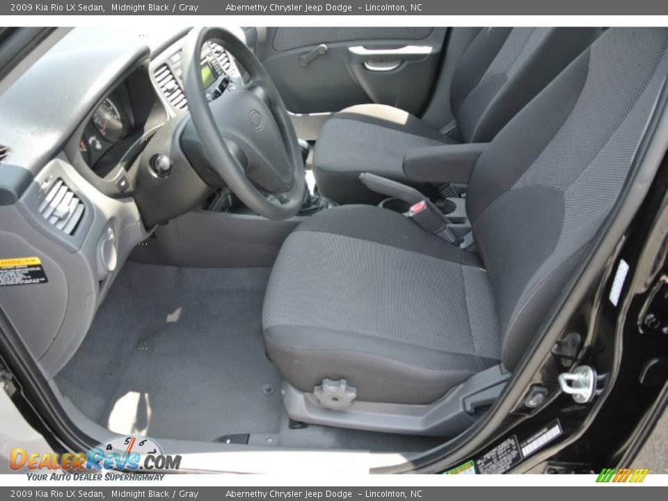 2009 Kia Rio LX Sedan Midnight Black / Gray Photo #8
