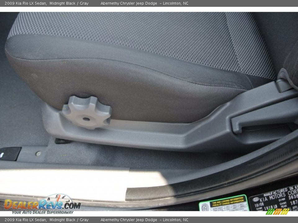 2009 Kia Rio LX Sedan Midnight Black / Gray Photo #9