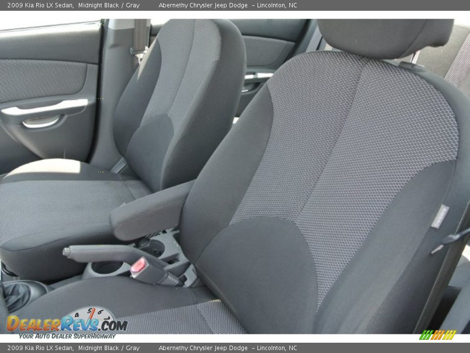 2009 Kia Rio LX Sedan Midnight Black / Gray Photo #10