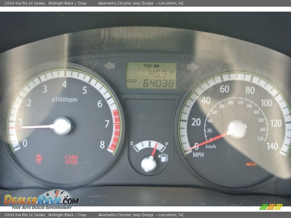 2009 Kia Rio LX Sedan Midnight Black / Gray Photo #16