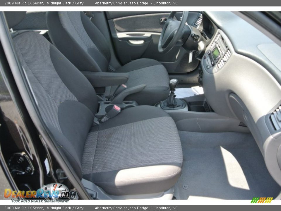 2009 Kia Rio LX Sedan Midnight Black / Gray Photo #19