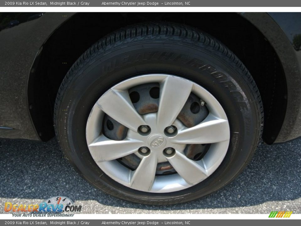 2009 Kia Rio LX Sedan Midnight Black / Gray Photo #21