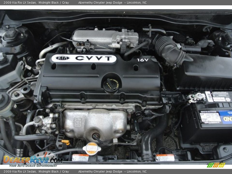 2009 Kia Rio LX Sedan Midnight Black / Gray Photo #22