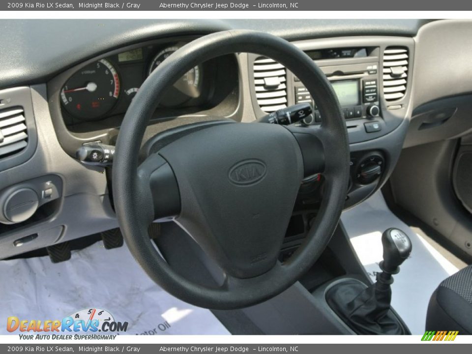 2009 Kia Rio LX Sedan Midnight Black / Gray Photo #23