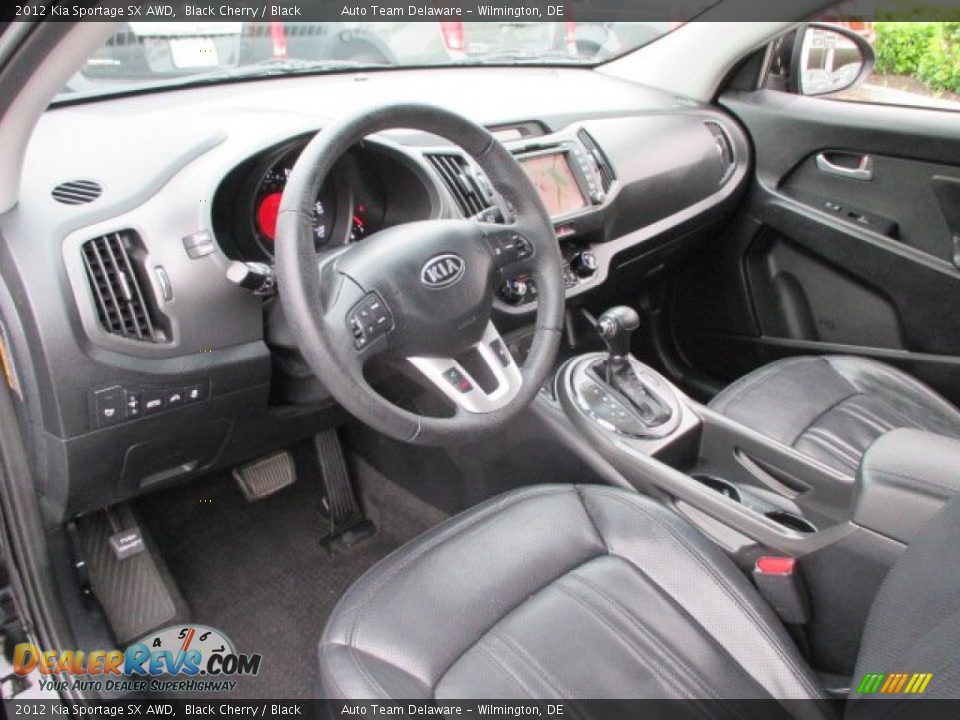 Black Interior - 2012 Kia Sportage SX AWD Photo #11