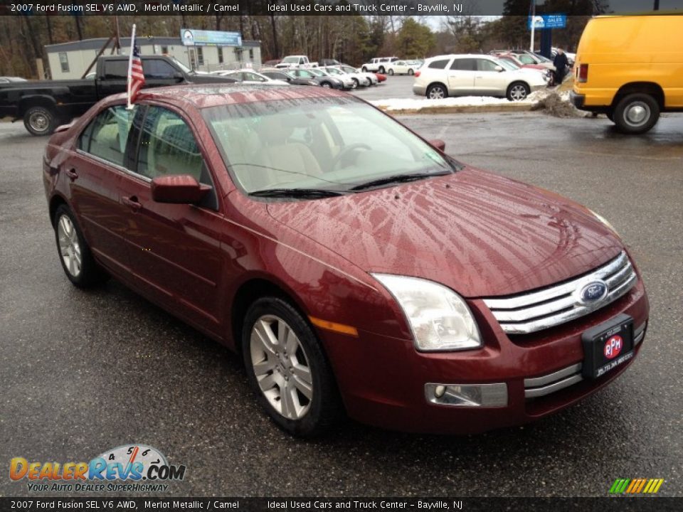 2007 Ford Fusion SEL V6 AWD Merlot Metallic / Camel Photo #5