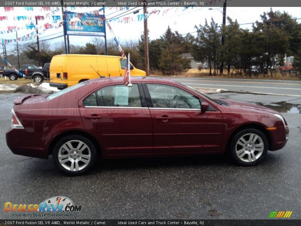 2007 Ford Fusion SEL V6 AWD Merlot Metallic / Camel Photo #8