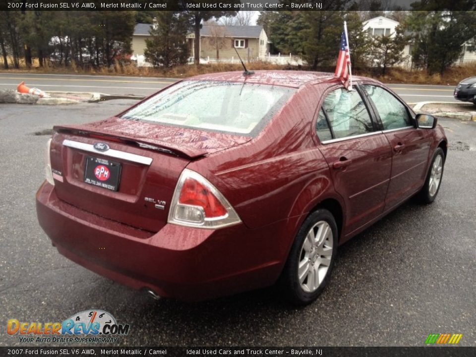 2007 Ford Fusion SEL V6 AWD Merlot Metallic / Camel Photo #9