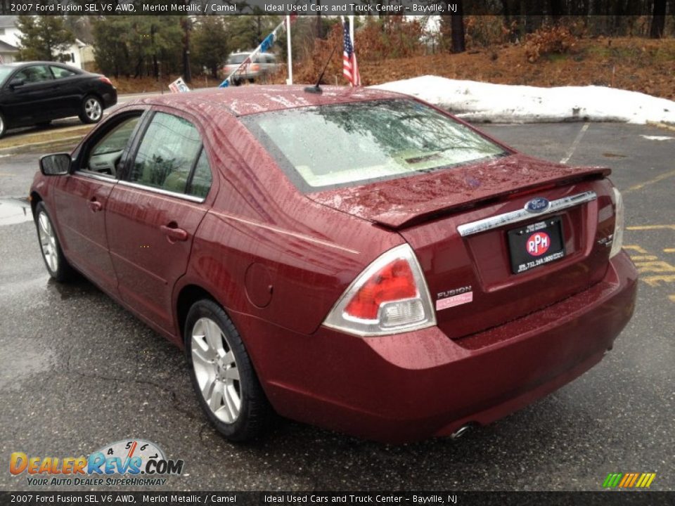 2007 Ford Fusion SEL V6 AWD Merlot Metallic / Camel Photo #11