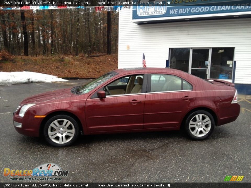 2007 Ford Fusion SEL V6 AWD Merlot Metallic / Camel Photo #13