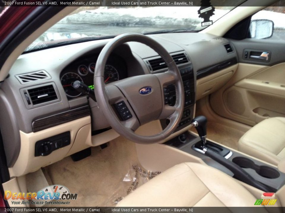 2007 Ford Fusion SEL V6 AWD Merlot Metallic / Camel Photo #15