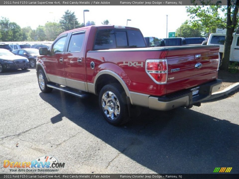 2011 Ford F150 Lariat SuperCrew 4x4 Red Candy Metallic / Pale Adobe Photo #9