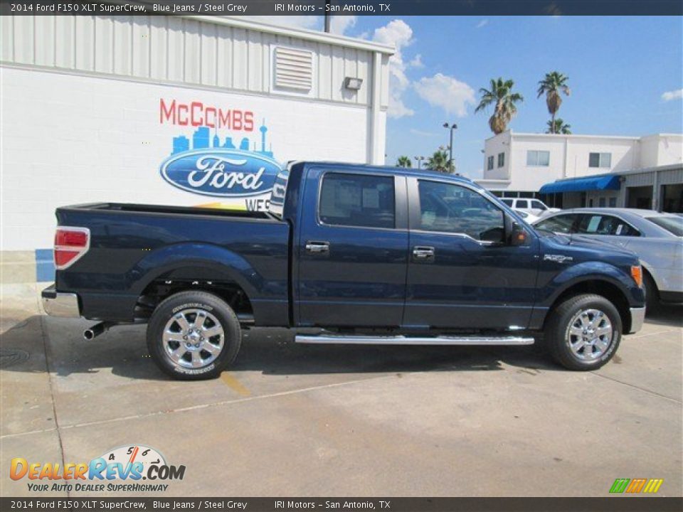 2014 Ford F150 XLT SuperCrew Blue Jeans / Steel Grey Photo #8