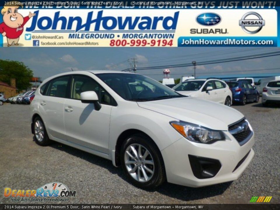 2014 Subaru Impreza 2.0i Premium 5 Door Satin White Pearl / Ivory Photo #1