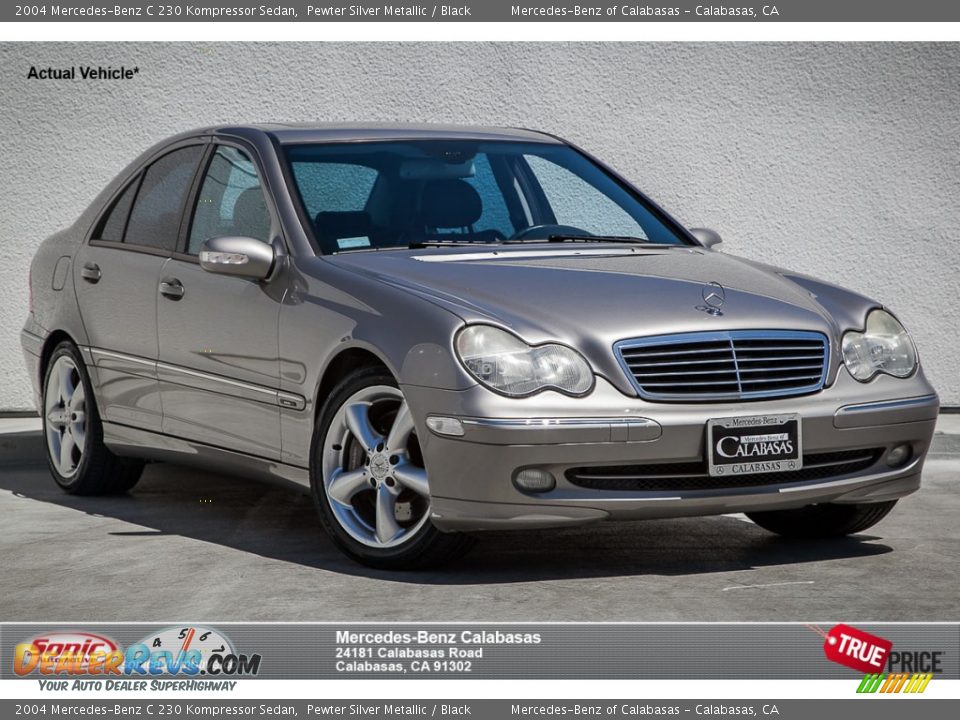2004 Mercedes-Benz C 230 Kompressor Sedan Pewter Silver Metallic / Black Photo #1