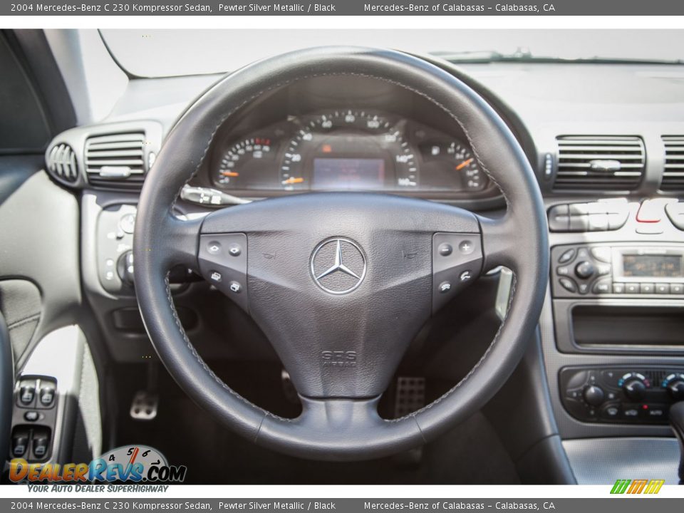 2004 Mercedes-Benz C 230 Kompressor Sedan Pewter Silver Metallic / Black Photo #17