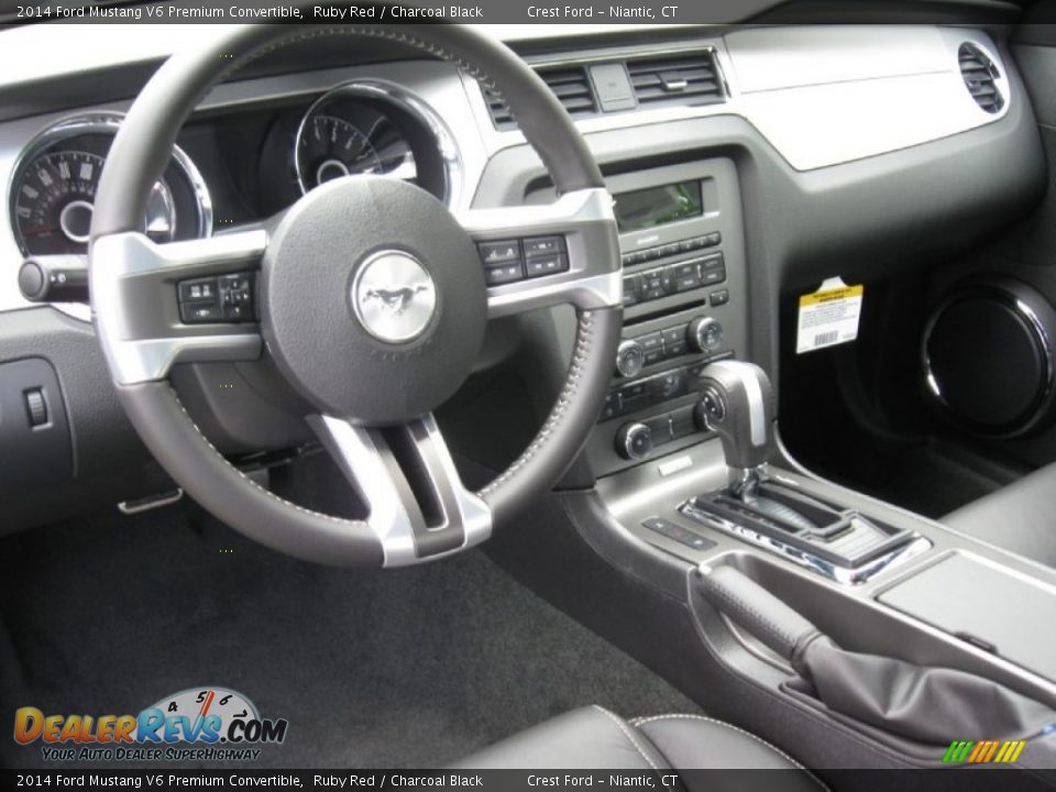 2014 Ford Mustang V6 Premium Convertible Ruby Red / Charcoal Black Photo #3